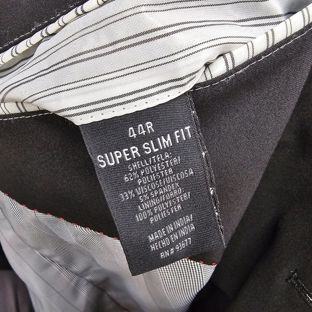 J. Ferrar 44R Black Solid 2-Button Sport Coat Blazer Jacket V565 - Picture 11 of 11